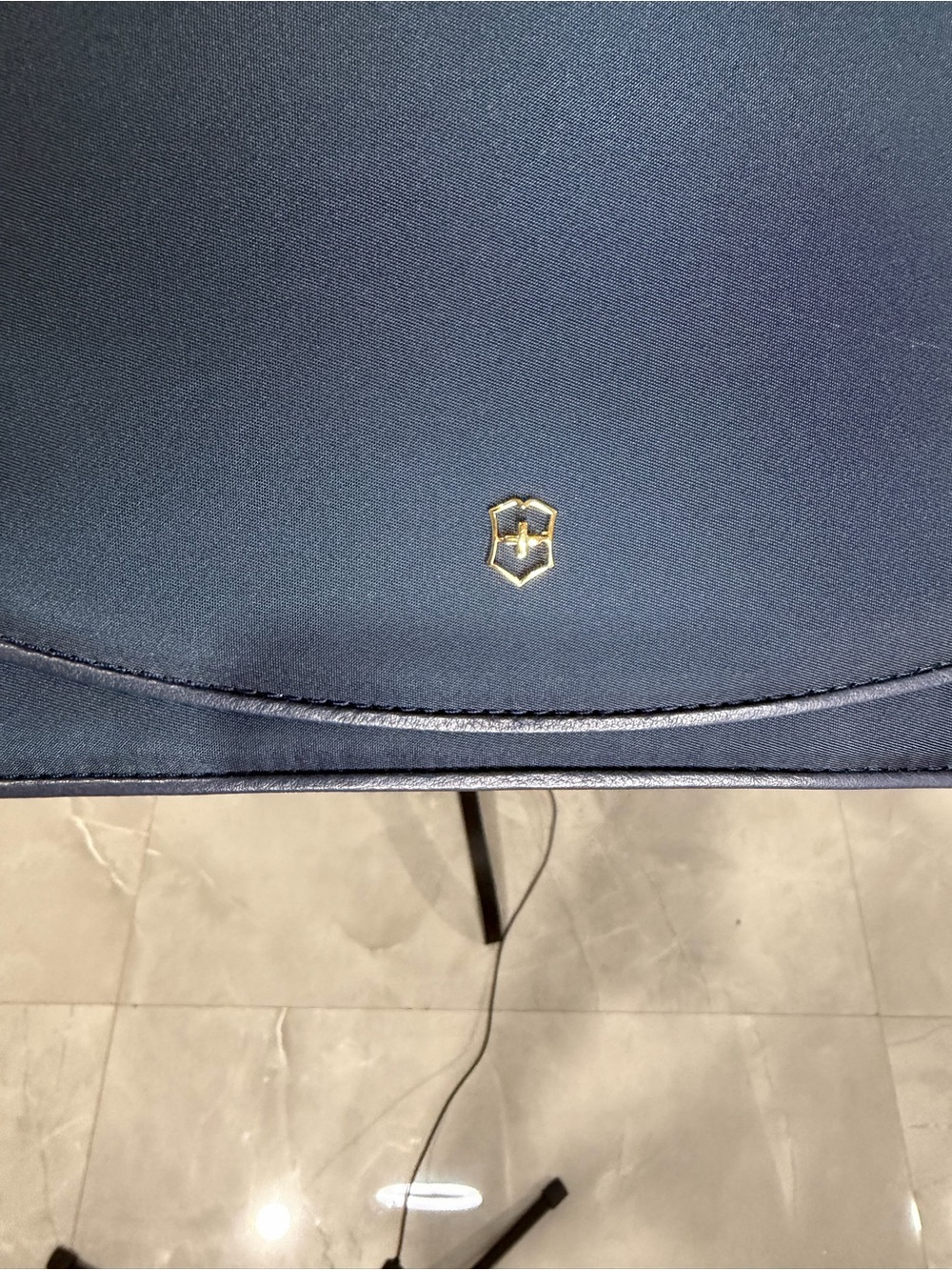 Victorinox Navy Blue nylon leather Crossbody Bag with Gold Hardware - Picture 10 of 12